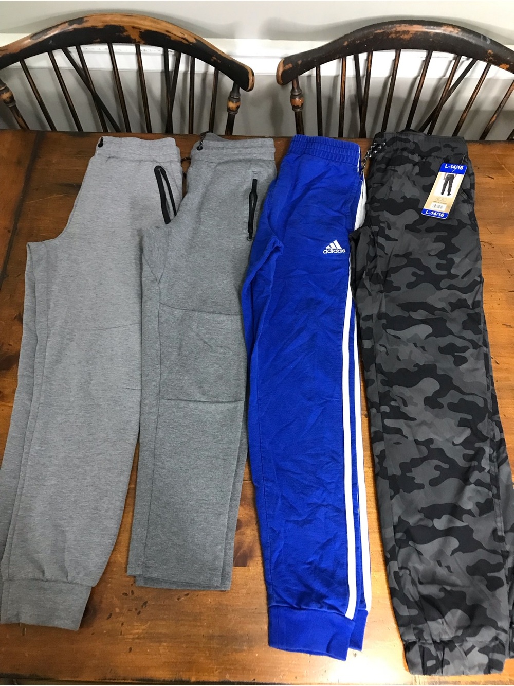 NWT Weatherproof boys lined Black Camo Joggers Adidas Gap lot of 4